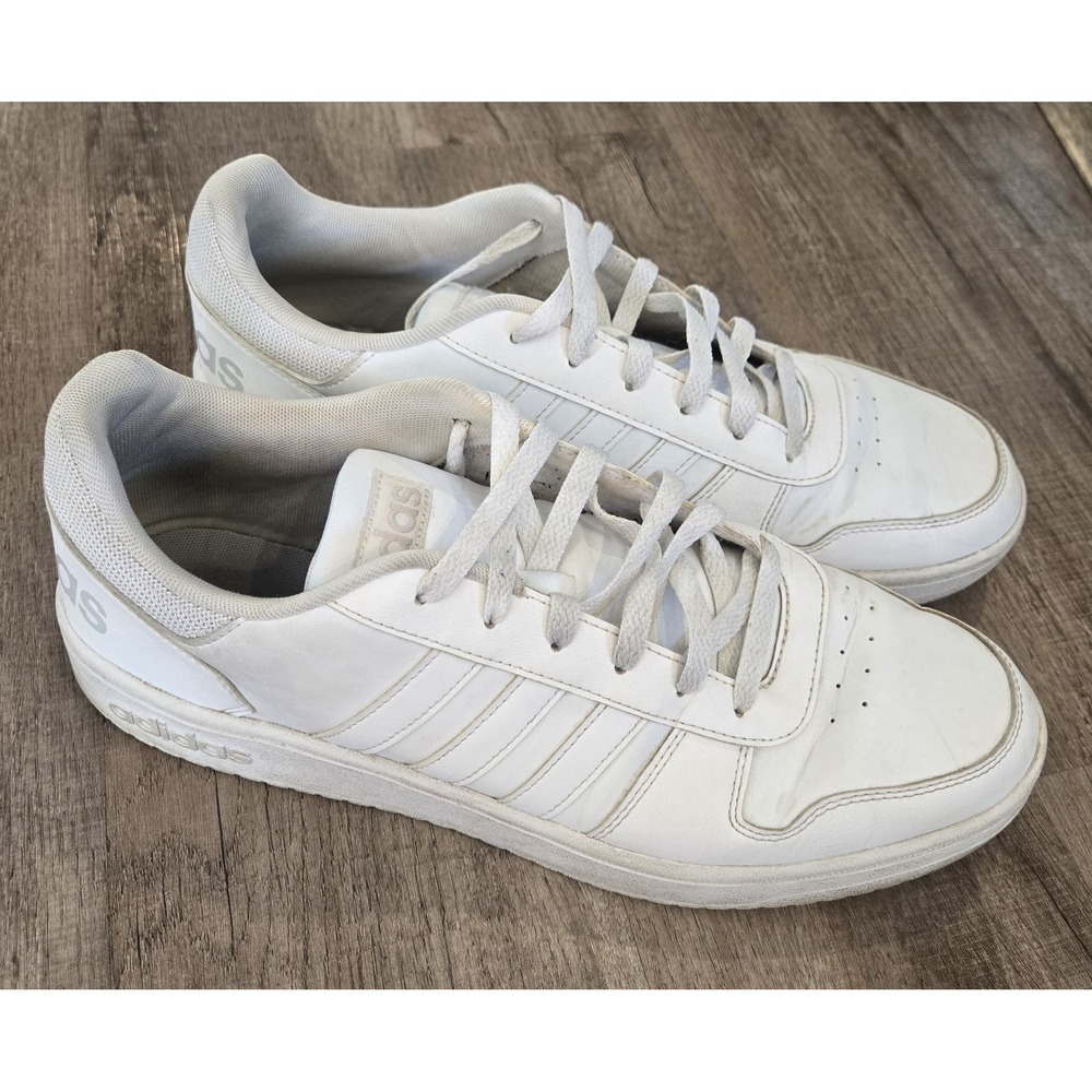 adidas Hoops 3.0 Low Basketball Shoes Mens Size US 12 Classic White Sneakers